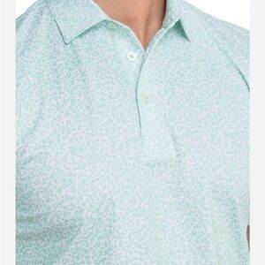 Hickey Freeman Mint Green Micro-Print Polo